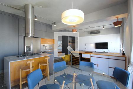 Sala/Cozinha de apartamento à venda com 1 quarto, 140m² em Vila Nova Conceição, São Paulo