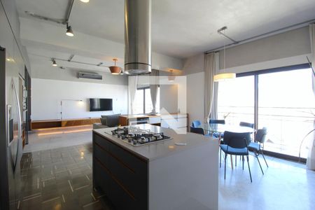 Sala/Cozinha de apartamento à venda com 1 quarto, 140m² em Vila Nova Conceição, São Paulo