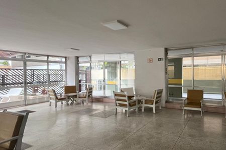 Área comum - Salão de festas de apartamento para alugar com 1 quarto, 66m² em Orquidario, Santos