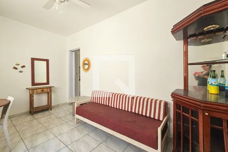 Sala de apartamento para alugar com 1 quarto, 50m² em Vila Alzira, Guarujá