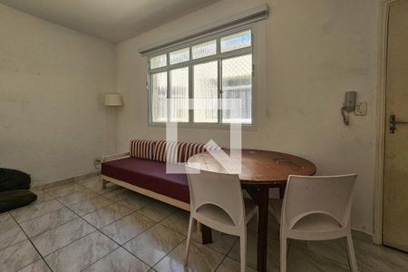 Sala de apartamento para alugar com 1 quarto, 50m² em Vila Alzira, Guarujá
