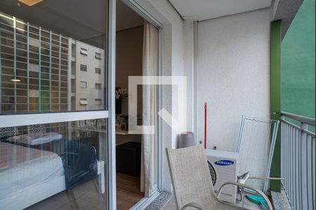 Varanda da Sala/Quarto de kitnet/studio à venda com 1 quarto, 28m² em Bela Vista, São Paulo