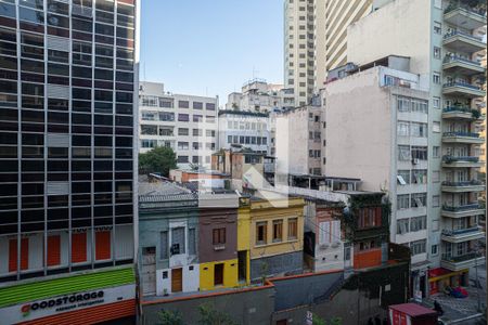 Vista da Varanda da Sala/Quarto de kitnet/studio à venda com 1 quarto, 28m² em Bela Vista, São Paulo