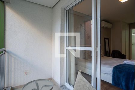 Varanda da Sala/Quarto de kitnet/studio à venda com 1 quarto, 28m² em Bela Vista, São Paulo