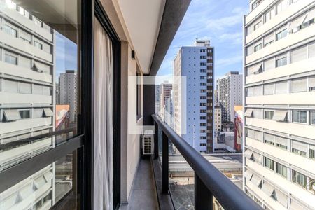 Varanda do Studio de kitnet/studio para alugar com 1 quarto, 26m² em Santa Cecilia, São Paulo