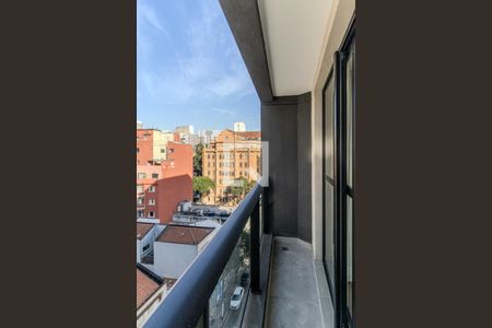 Varanda do Studio de kitnet/studio para alugar com 1 quarto, 26m² em Santa Cecilia, São Paulo
