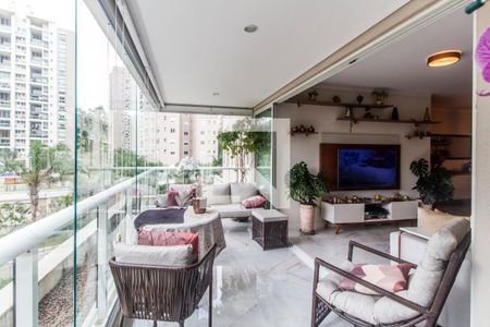 Varanda gourmet de apartamento à venda com 3 quartos, 136m² em Centro Empresarial Tamboré, Santana de Parnaíba