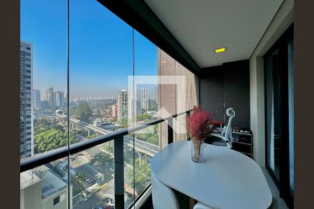 Sacada da Sala de apartamento à venda com 1 quarto, 36m² em Campo Belo, São Paulo