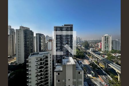 Vista Sacada da Sala de apartamento à venda com 1 quarto, 36m² em Campo Belo, São Paulo