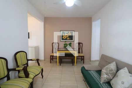 Sala de apartamento para alugar com 1 quarto, 70m² em Jardim Belmar, Guarujá