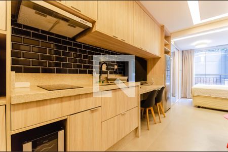 Cozinha de kitnet/studio para alugar com 1 quarto, 24m² em Vila Mariana, São Paulo