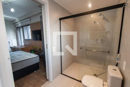 Banheiro Social de kitnet/studio para alugar com 1 quarto, 27m² em Paraíso, São Paulo