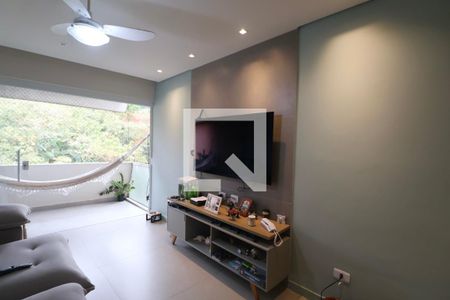 Sala de apartamento para alugar com 3 quartos, 80m² em Jardim Tejereba, Guarujá