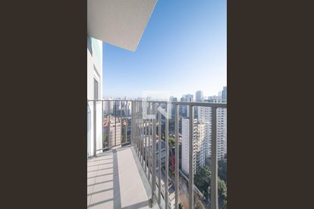 Varanda da Sala/Cozinha de apartamento à venda com 1 quarto, 27m² em Campo Belo, São Paulo