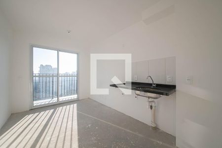 Sala/Cozinha de apartamento à venda com 1 quarto, 27m² em Campo Belo, São Paulo