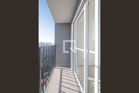 Varanda da Sala/Cozinha de apartamento à venda com 1 quarto, 27m² em Campo Belo, São Paulo