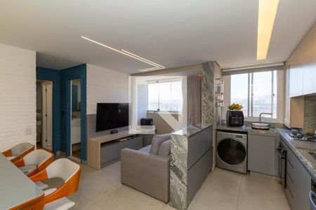 Sala de apartamento para alugar com 2 quartos, 58m² em Jk, Contagem