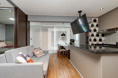 Sala de apartamento à venda com 1 quarto, 43m² em Campo Belo, São Paulo