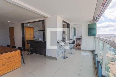 Varanda da Sala de apartamento à venda com 4 quartos, 154m² em Maria Virgínia, Belo Horizonte