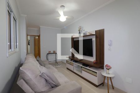 Sala de apartamento à venda com 2 quartos, 68m² em Vila Alzira, Santo André
