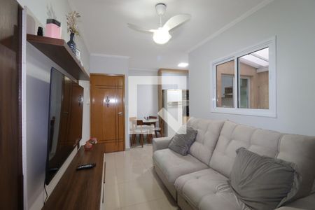 Sala de apartamento à venda com 2 quartos, 68m² em Vila Alzira, Santo André