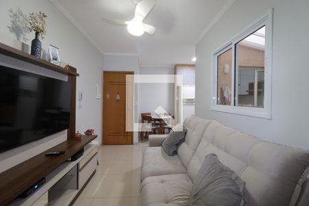 Sala de apartamento à venda com 2 quartos, 68m² em Vila Alzira, Santo André