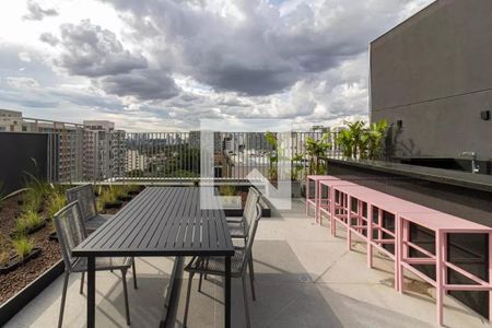 Área comum de kitnet/studio para alugar com 1 quarto, 30m² em Indianópolis, São Paulo