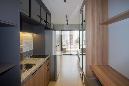 Cozinha de apartamento à venda com 1 quarto, 26m² em Jardim das Acacias, São Paulo