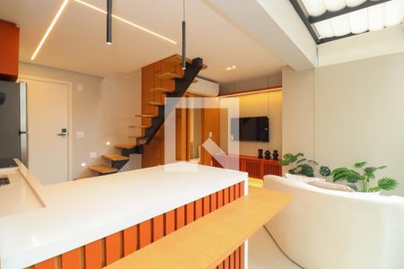 Sala/Cozinha de apartamento para alugar com 1 quarto, 50m² em Pinheiros, São Paulo