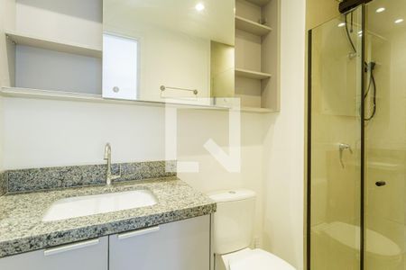 Banheiro da Suíte de apartamento para alugar com 1 quarto, 26m² em Vila Olímpia, São Paulo