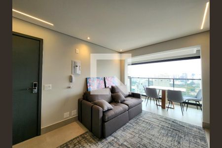 Sala de apartamento para alugar com 1 quarto, 40m² em Indianópolis, São Paulo