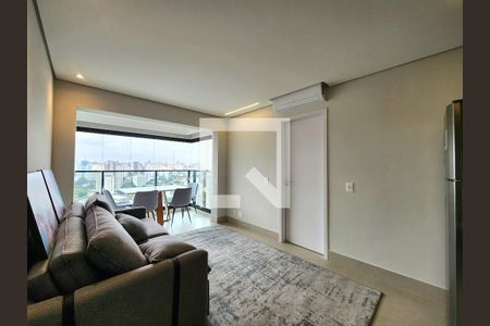 Sala de apartamento para alugar com 1 quarto, 40m² em Indianópolis, São Paulo