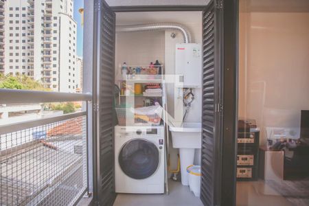 Varanda da Sala / Cozinha de apartamento para alugar com 2 quartos, 62m² em Vila Monte Alegre, São Paulo