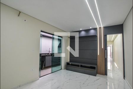 Sala de apartamento à venda com 3 quartos, 90m² em Vila Scarpelli, Santo André