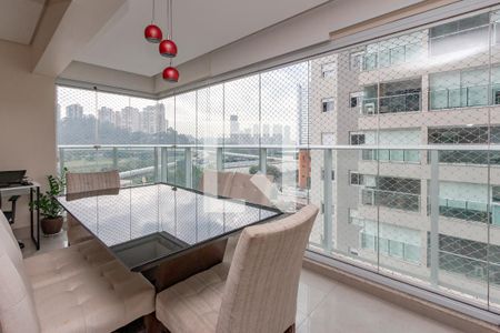 Varanda da Sala de apartamento à venda com 2 quartos, 84m² em Jardim Caravelas, São Paulo