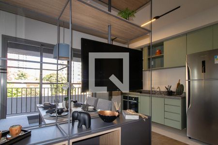 Sala/Cozinha de apartamento à venda com 1 quarto, 43m² em Cambuí, Campinas