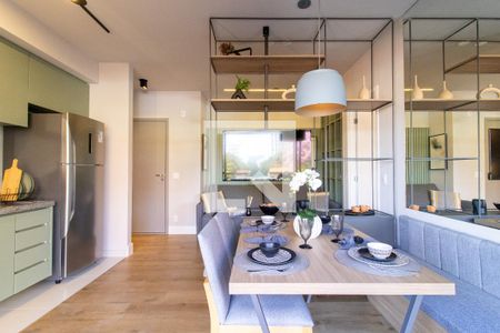 Sala/Cozinha de apartamento à venda com 1 quarto, 43m² em Cambuí, Campinas