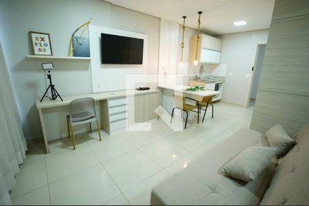 Sala/cozinha de apartamento à venda com 1 quarto, 46m² em Setor Bueno, Goiânia