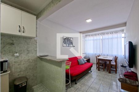 Sala de apartamento para alugar com 1 quarto, 49m² em Vila Caiçara, Praia Grande
