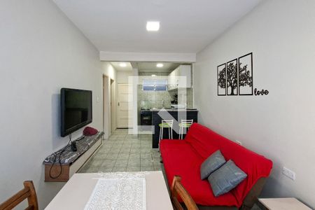 Sala de apartamento para alugar com 1 quarto, 49m² em Vila Caiçara, Praia Grande
