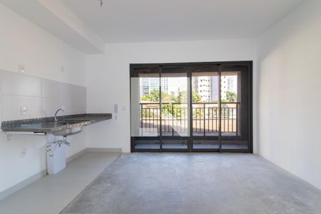 Sala/Cozinha de apartamento à venda com 1 quarto, 43m² em Cambuí, Campinas