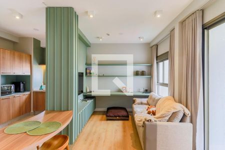 Sala de apartamento à venda com 1 quarto, 44m² em Campo Belo, São Paulo