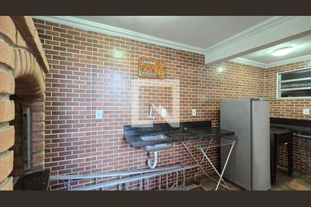 Área comum - Churrasqueira de kitnet/studio para alugar com 1 quarto, 50m² em Ponta da Praia, Santos