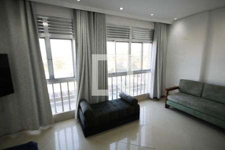 Sala/Quarto de apartamento para alugar com 1 quarto, 46m² em Canto do Forte, Praia Grande