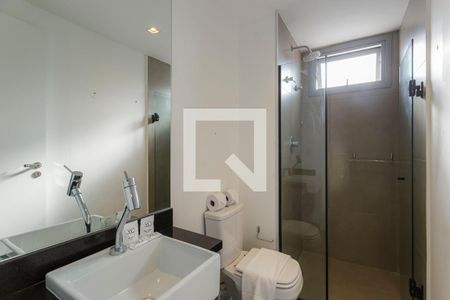 Banheiro de kitnet/studio à venda com 1 quarto, 21m² em Indianópolis, São Paulo