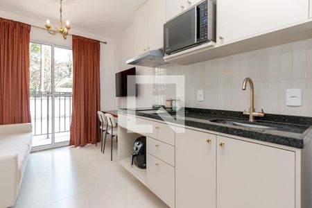 Sala/Cozinha de apartamento para alugar com 1 quarto, 27m² em Campo Belo, São Paulo