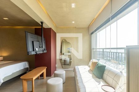 Varanda de kitnet/studio para alugar com 1 quarto, 35m² em Indianópolis, São Paulo