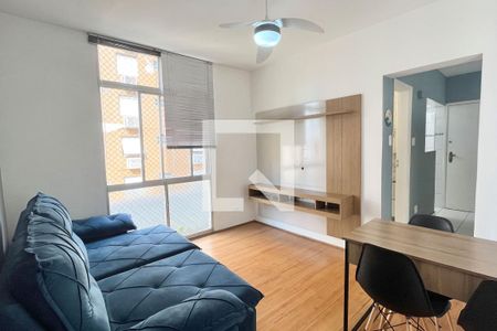 Sala de apartamento para alugar com 1 quarto, 46m² em Boqueirão, Santos