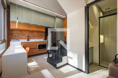 Sala/Cozinha de apartamento para alugar com 1 quarto, 32m² em Pinheiros, São Paulo