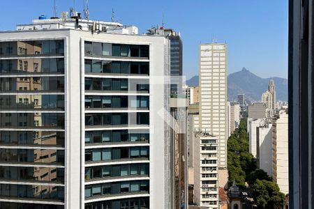 Vista Varanda Sala/Quarto de apartamento à venda com 1 quarto, 33m² em Centro, Rio de Janeiro